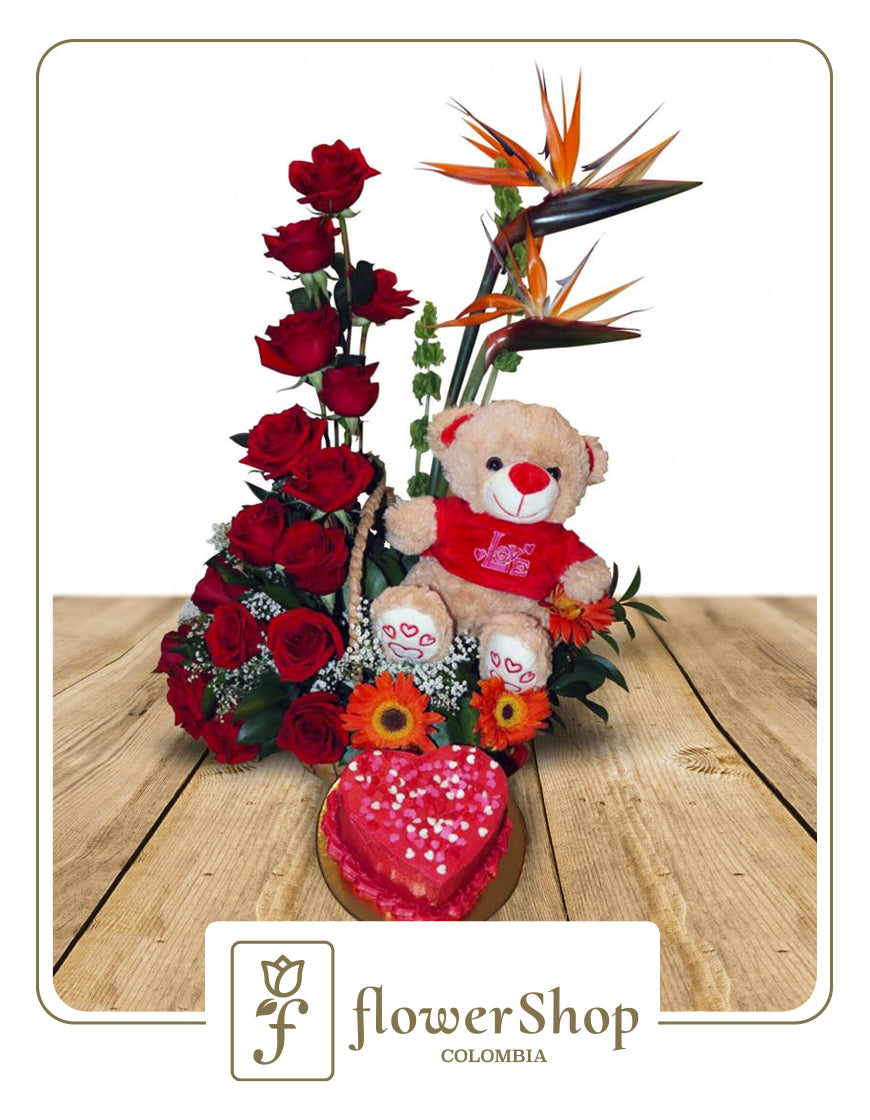 Canasta Ponqué de Corazón