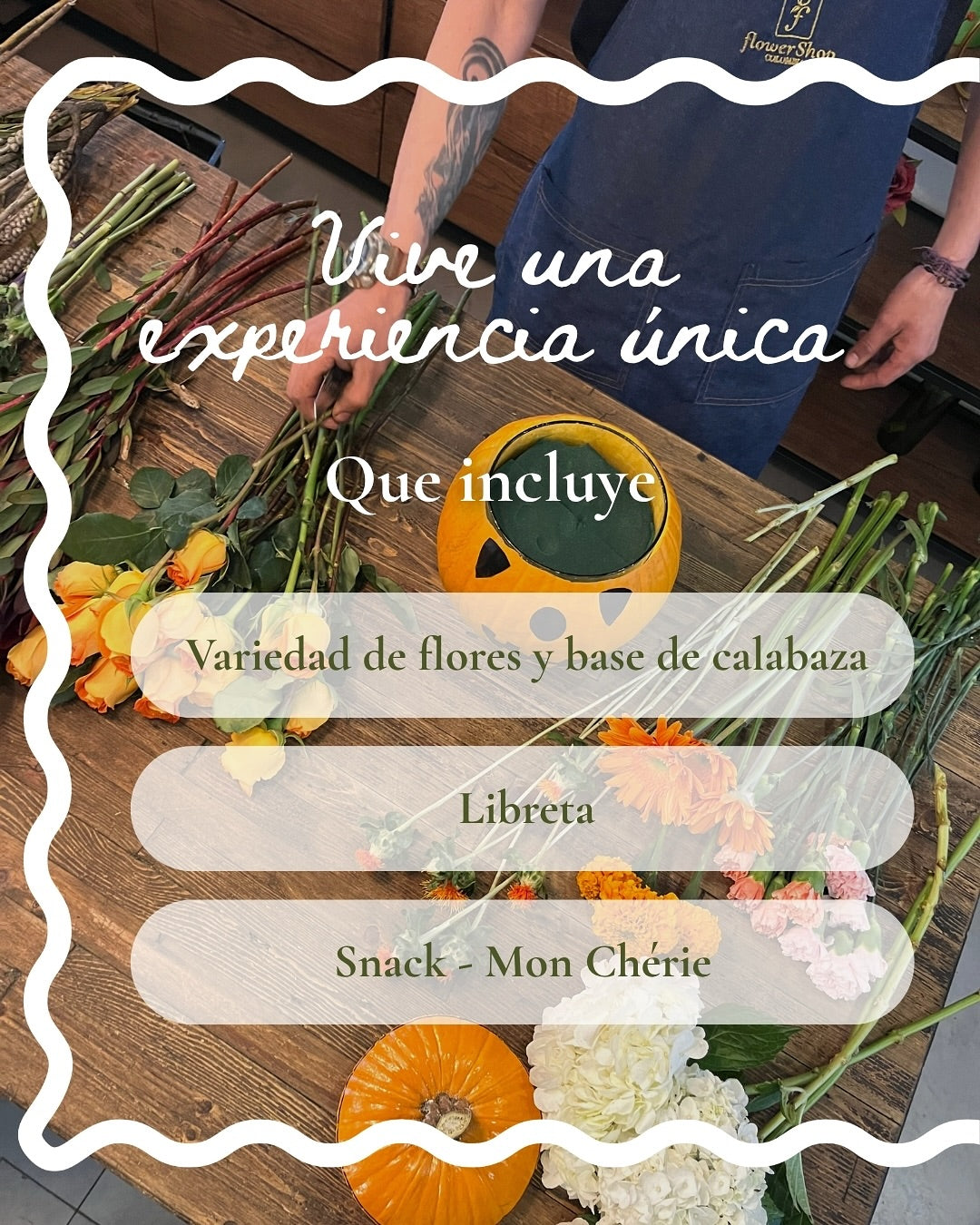 🌸 Taller de Floristería: Arreglo en Calabaza 🎃